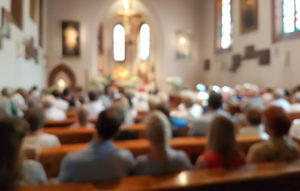 worship service church blurred